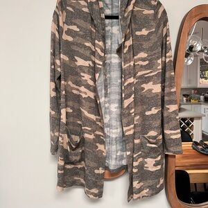 Lucky Brand Gray Knit Cardigan